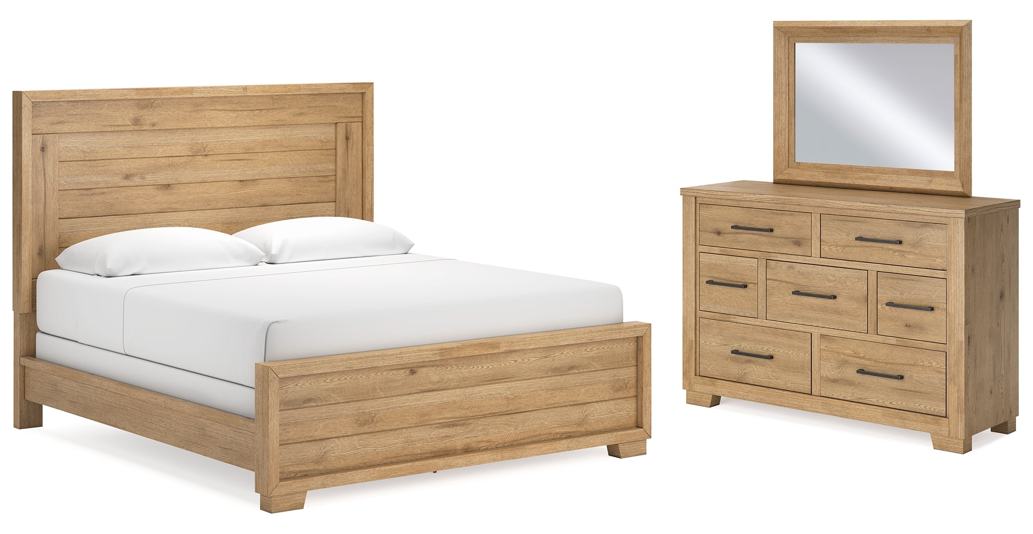 Galliden Light Brown Panel Bedroom Set