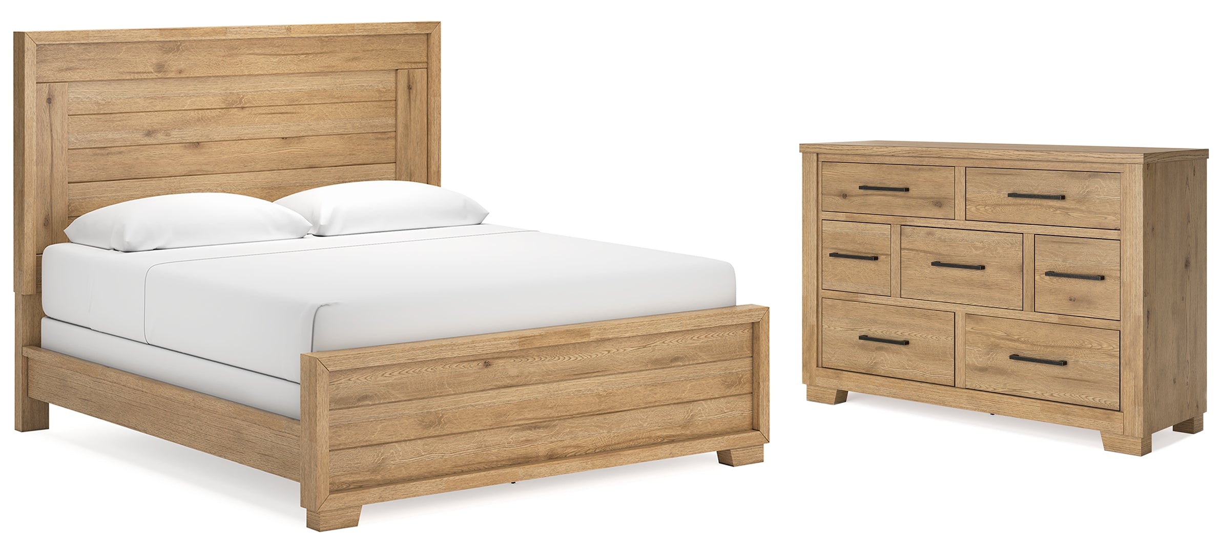 Galliden Light Brown Panel Bedroom Set