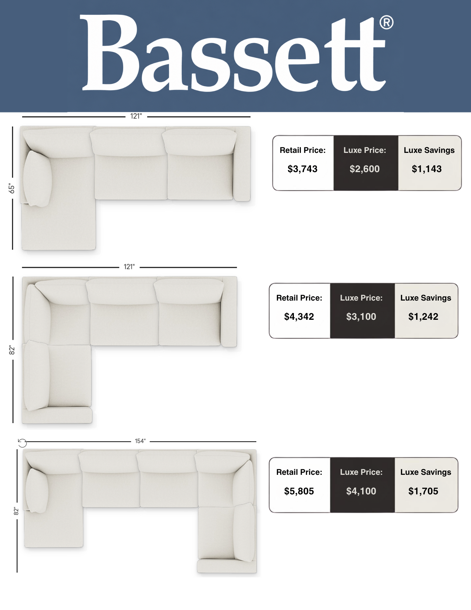 Bassett Beckham Modular Collection (Customizable)
