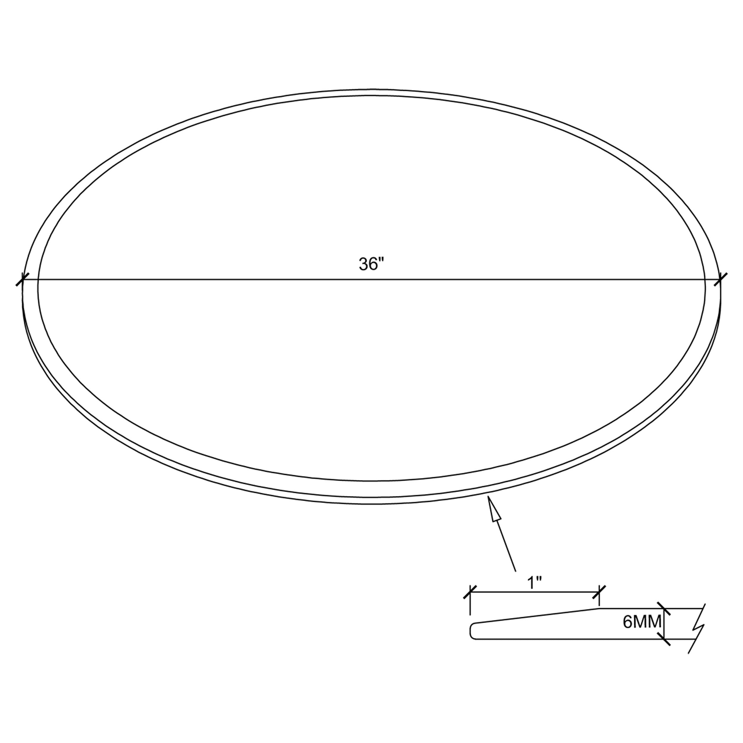 52-inch 12mm Round Clear Tempered Glass Top