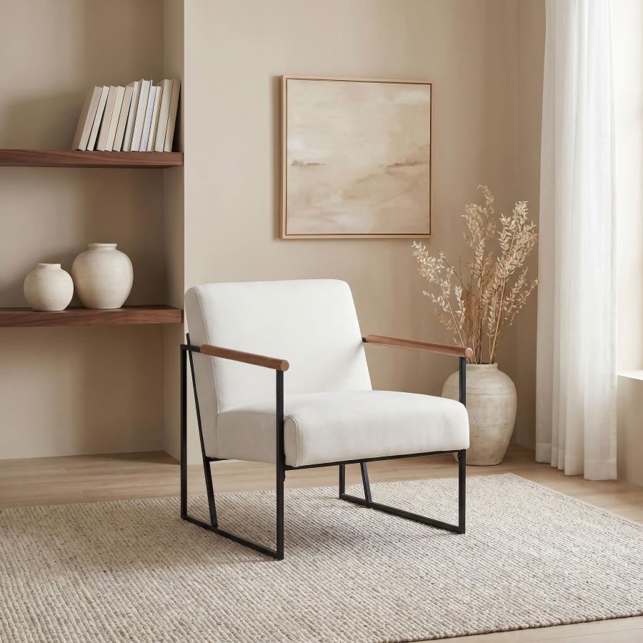 Metal Frame Accent Chair - Ivory