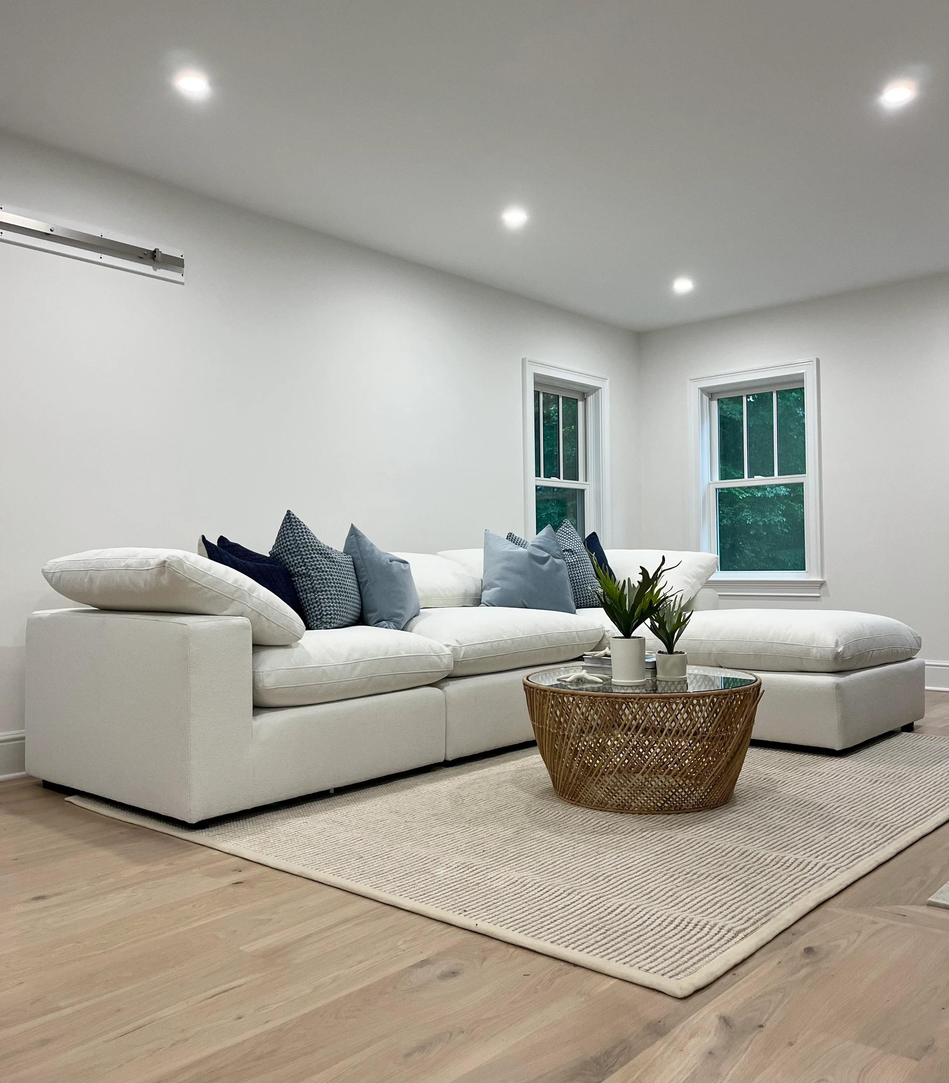 Luxe Dream Performance Bouclé Square Arm Cloud - Ivory/Slate Grey