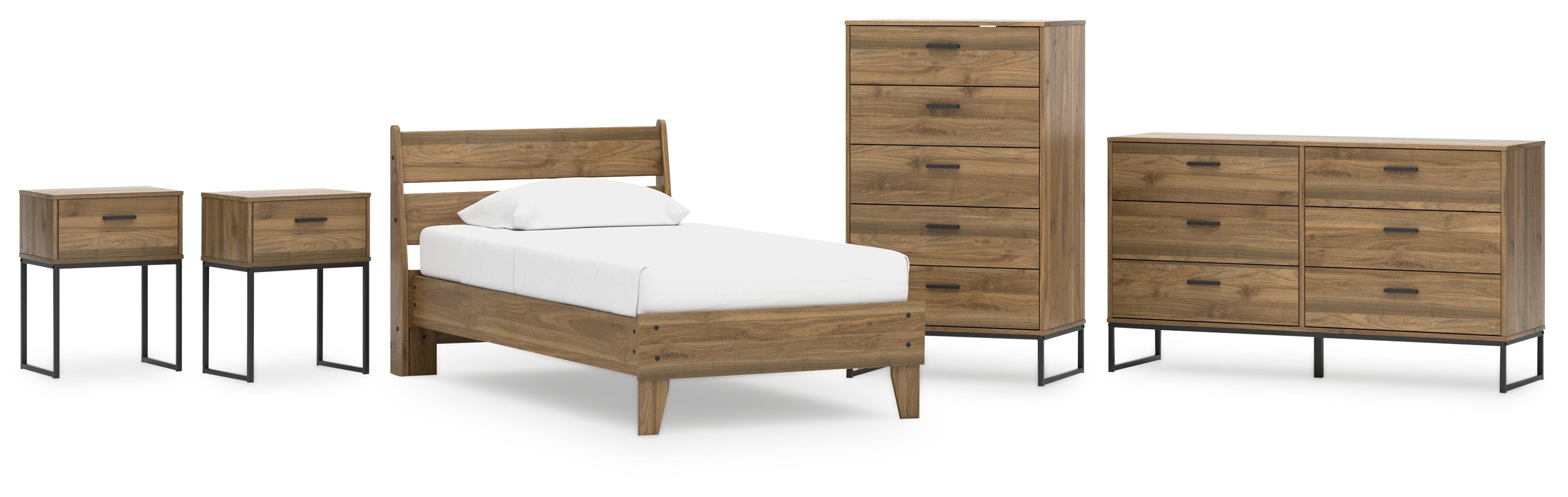 Deanlow Brown Panel Headboard Bedroom Set