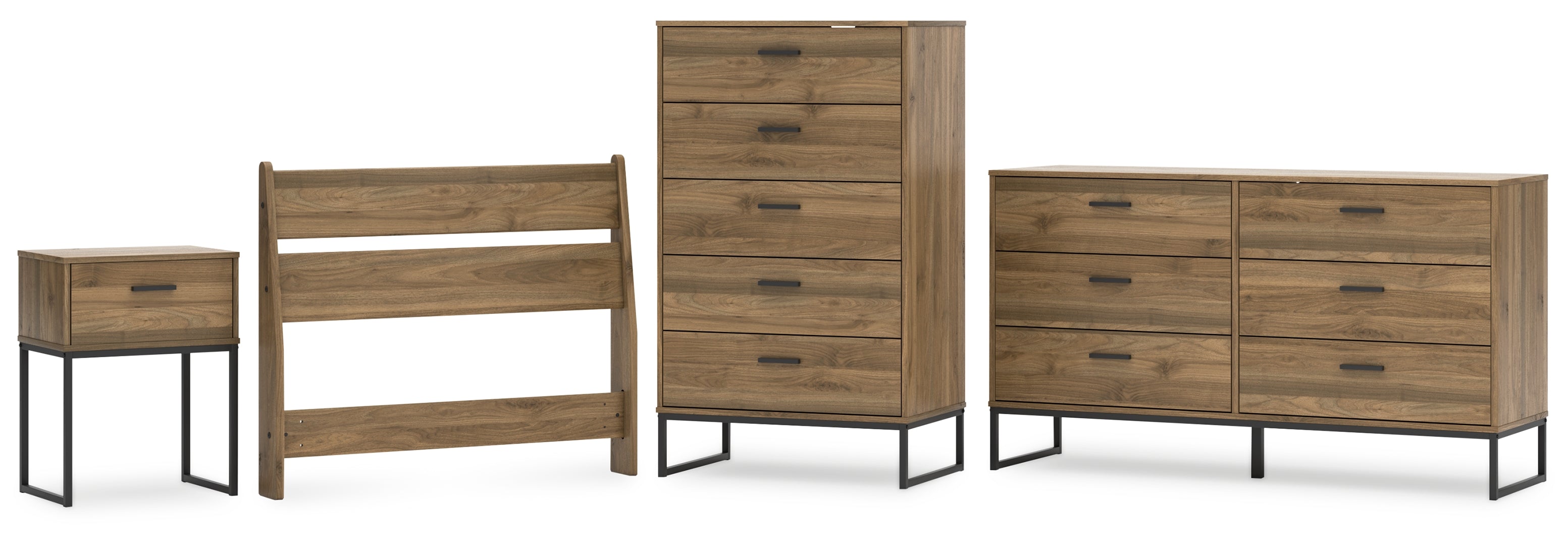 Deanlow Brown Panel Headboard Bedroom Set