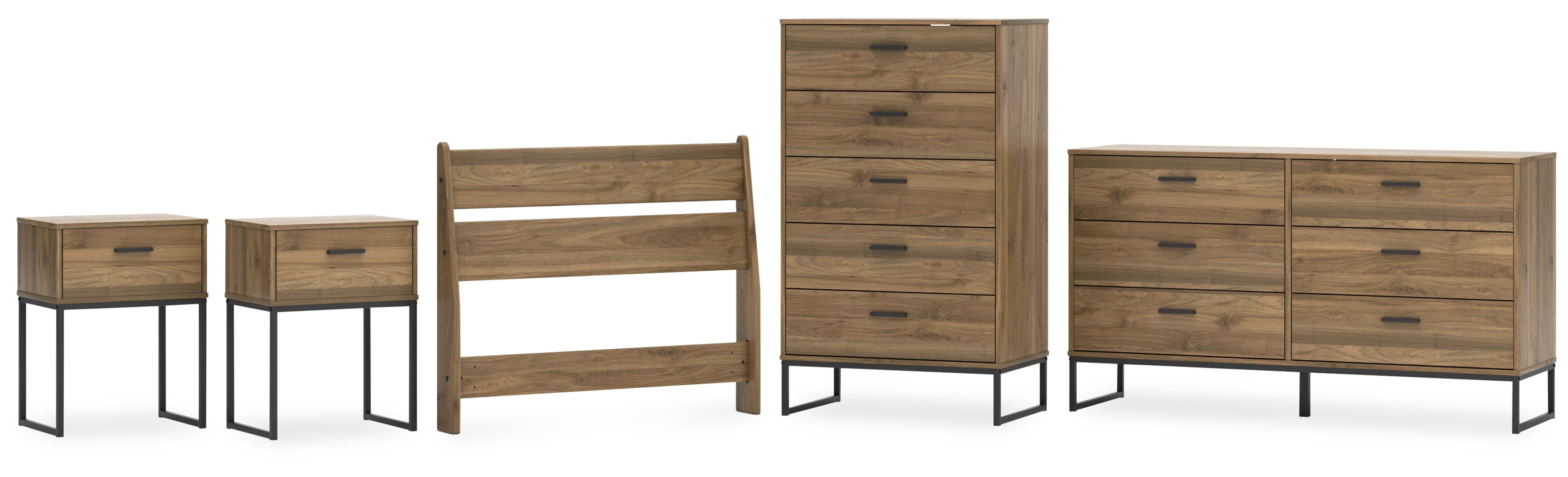 Deanlow Brown Panel Headboard Bedroom Set