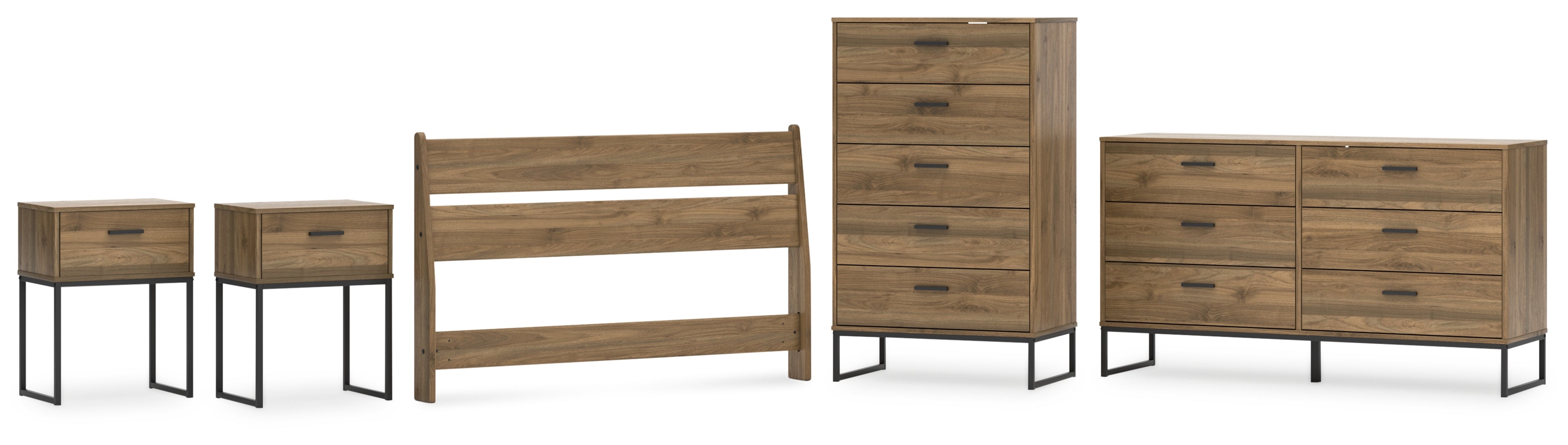 Deanlow Brown Panel Headboard Bedroom Set