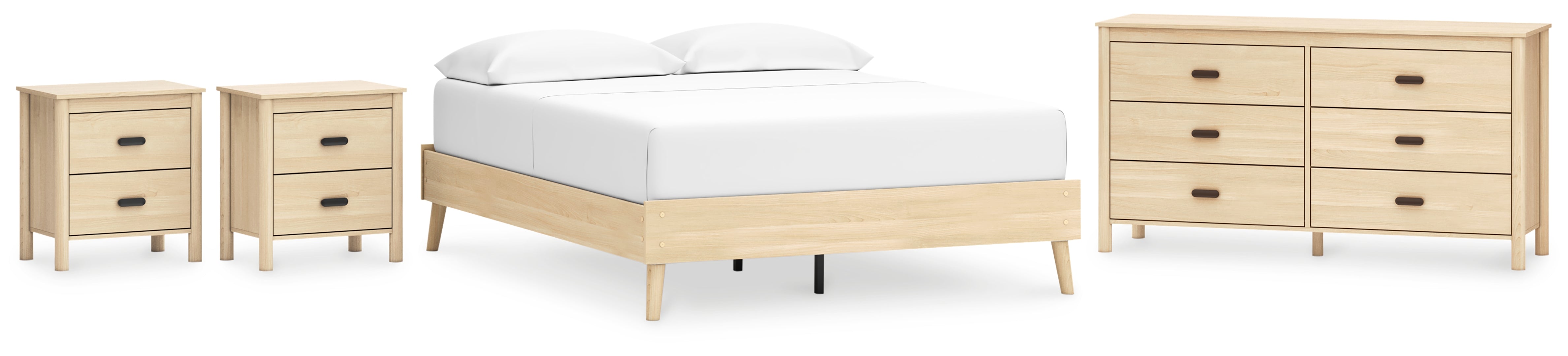 Cabinella Beige Panel Headboard Bedroom Set