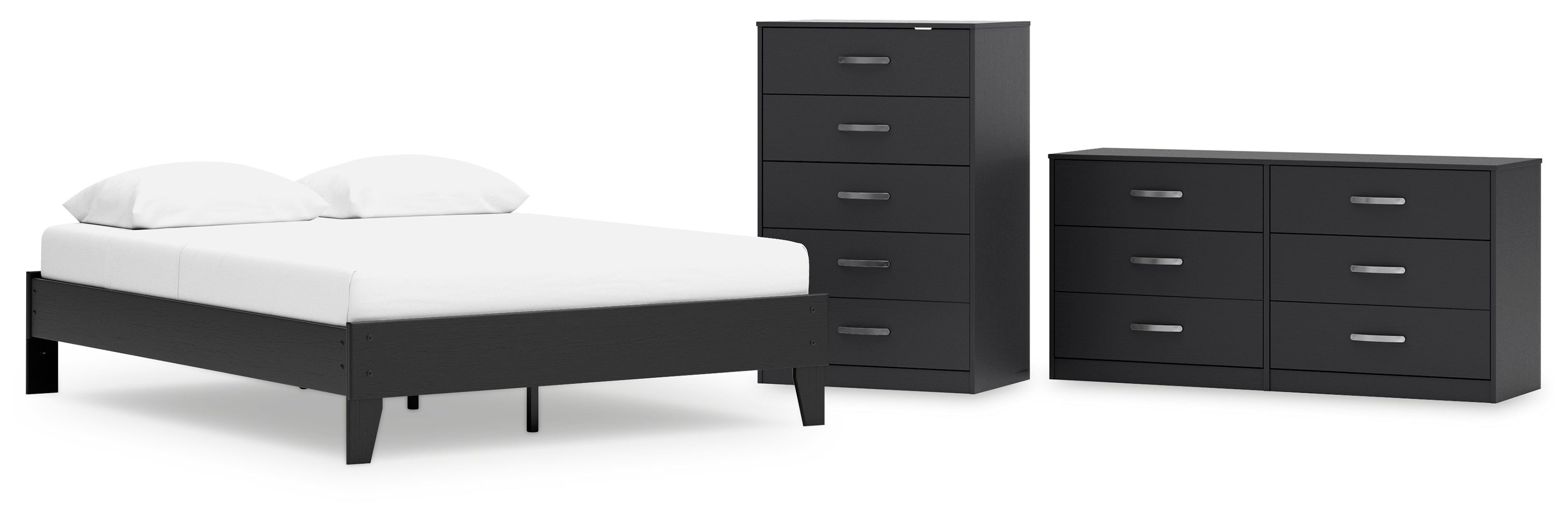 Finch Black Panel Headboard Bedroom Set