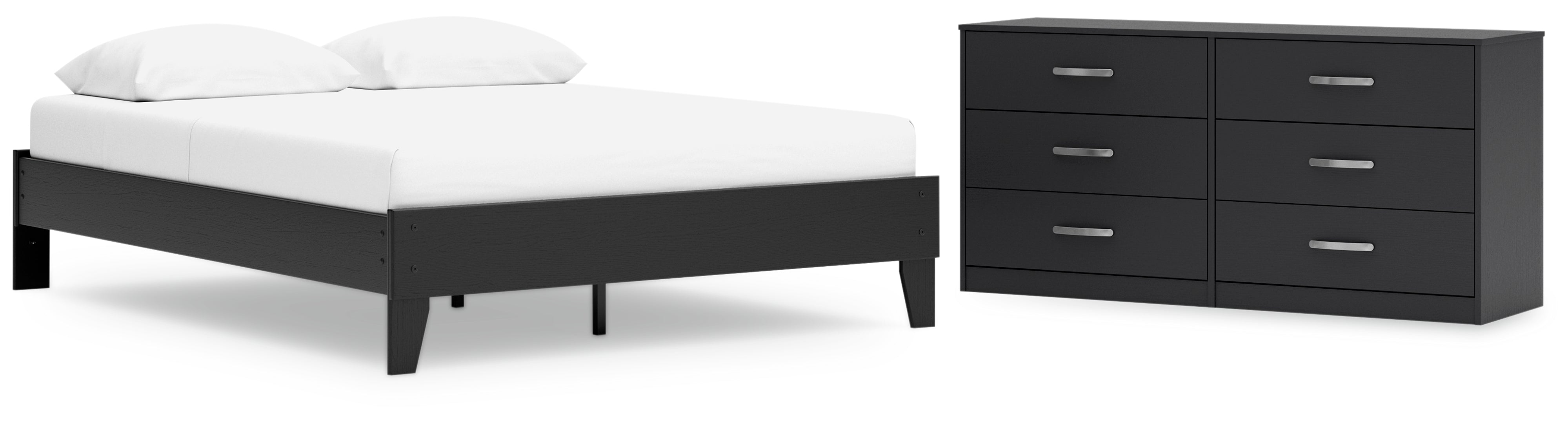 Finch Black Panel Headboard Bedroom Set
