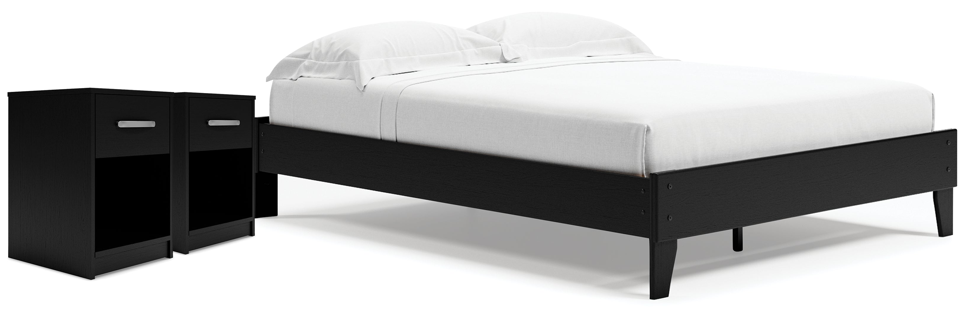 Finch Black Panel Headboard Bedroom Set