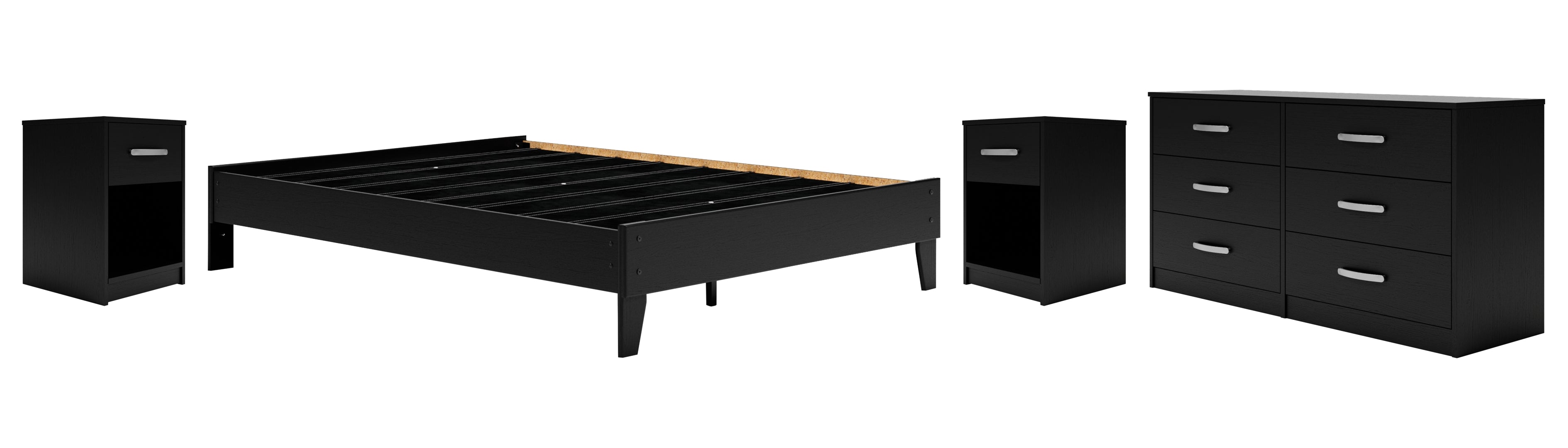 Finch Black Panel Headboard Bedroom Set