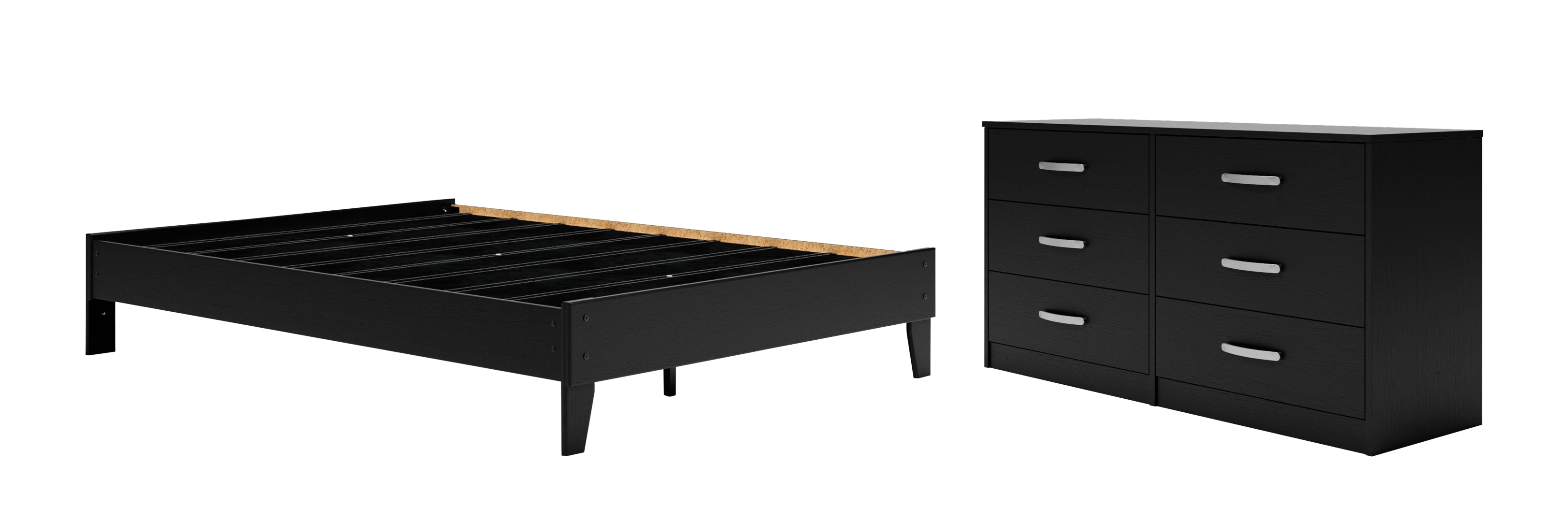 Finch Black Panel Headboard Bedroom Set