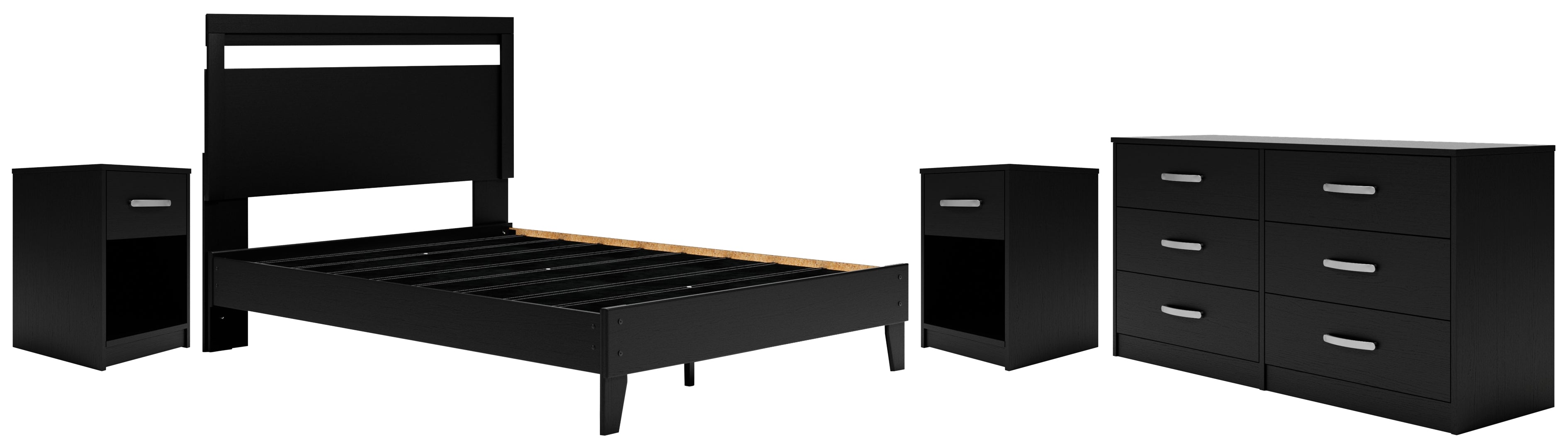 Finch Black Panel Headboard Bedroom Set