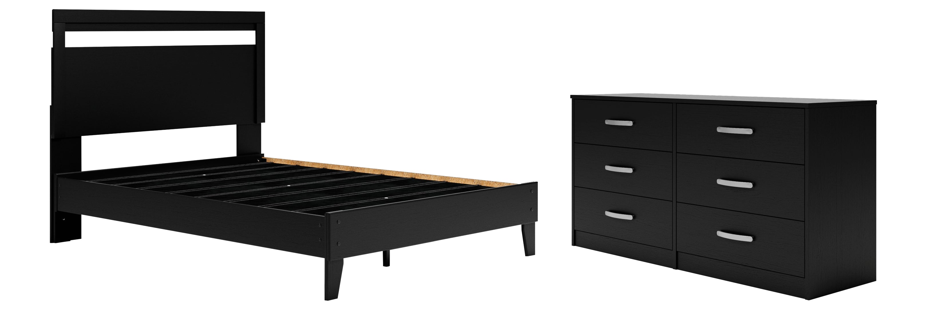 Finch Black Panel Headboard Bedroom Set
