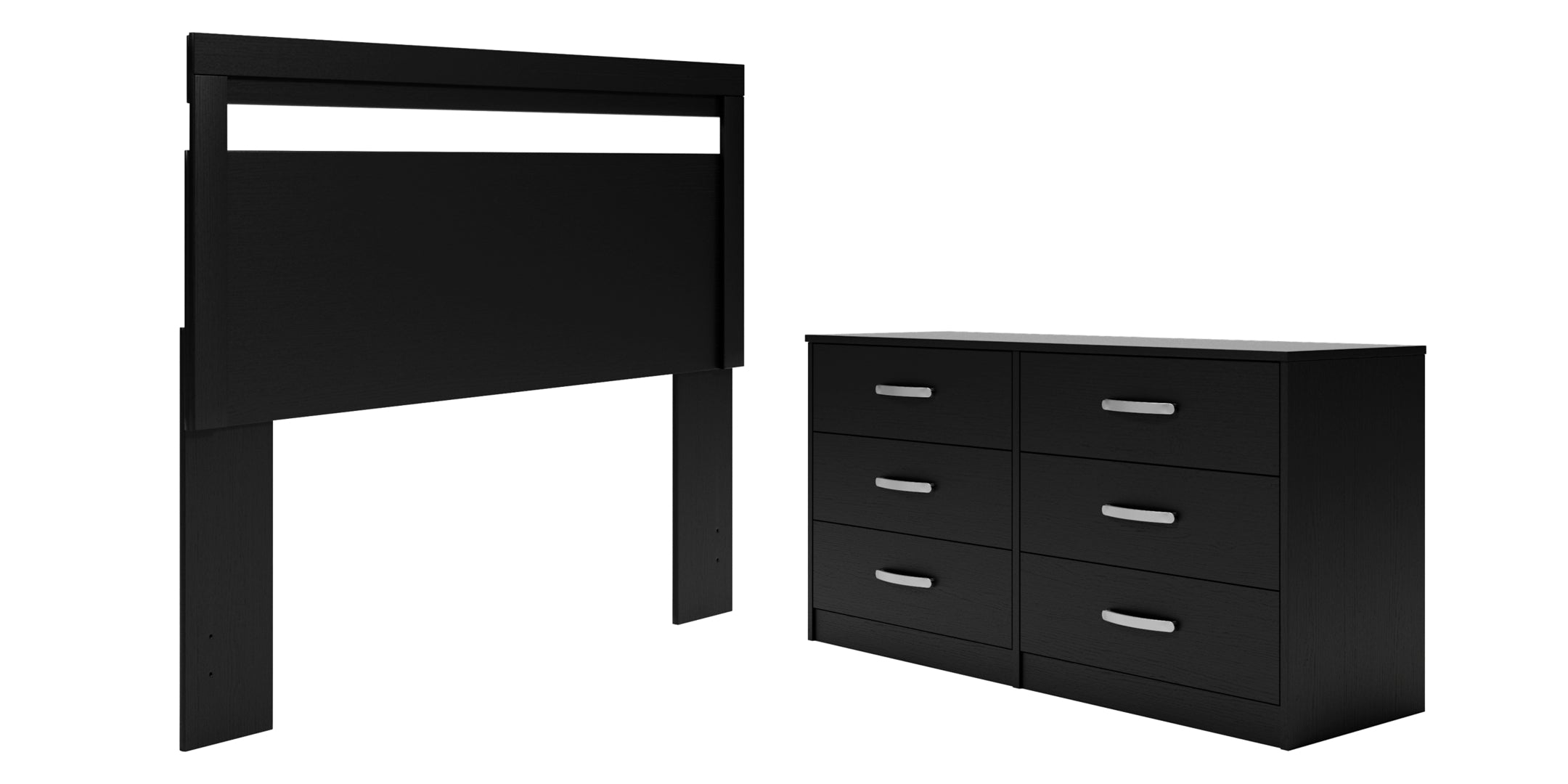 Finch Black Panel Headboard Bedroom Set