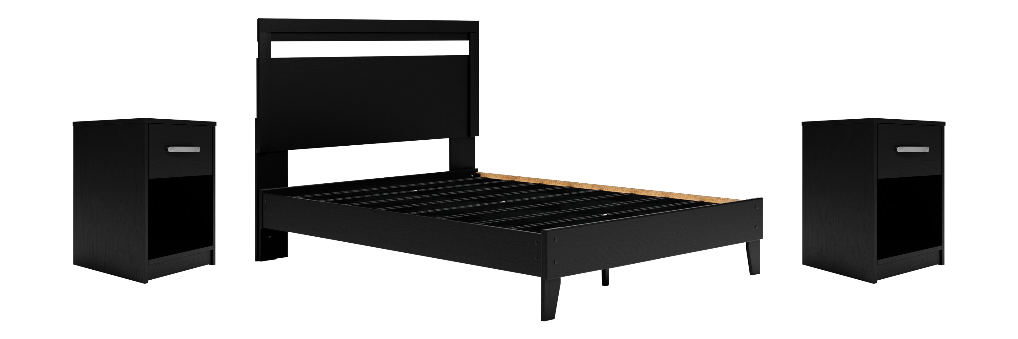 Finch Black Panel Headboard Bedroom Set