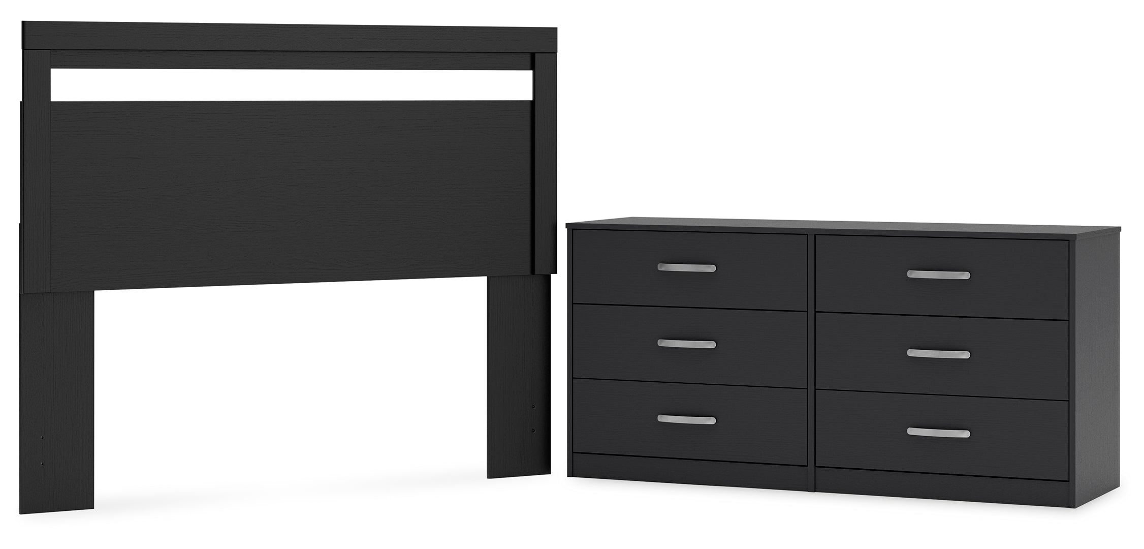 Finch Black Panel Headboard Bedroom Set