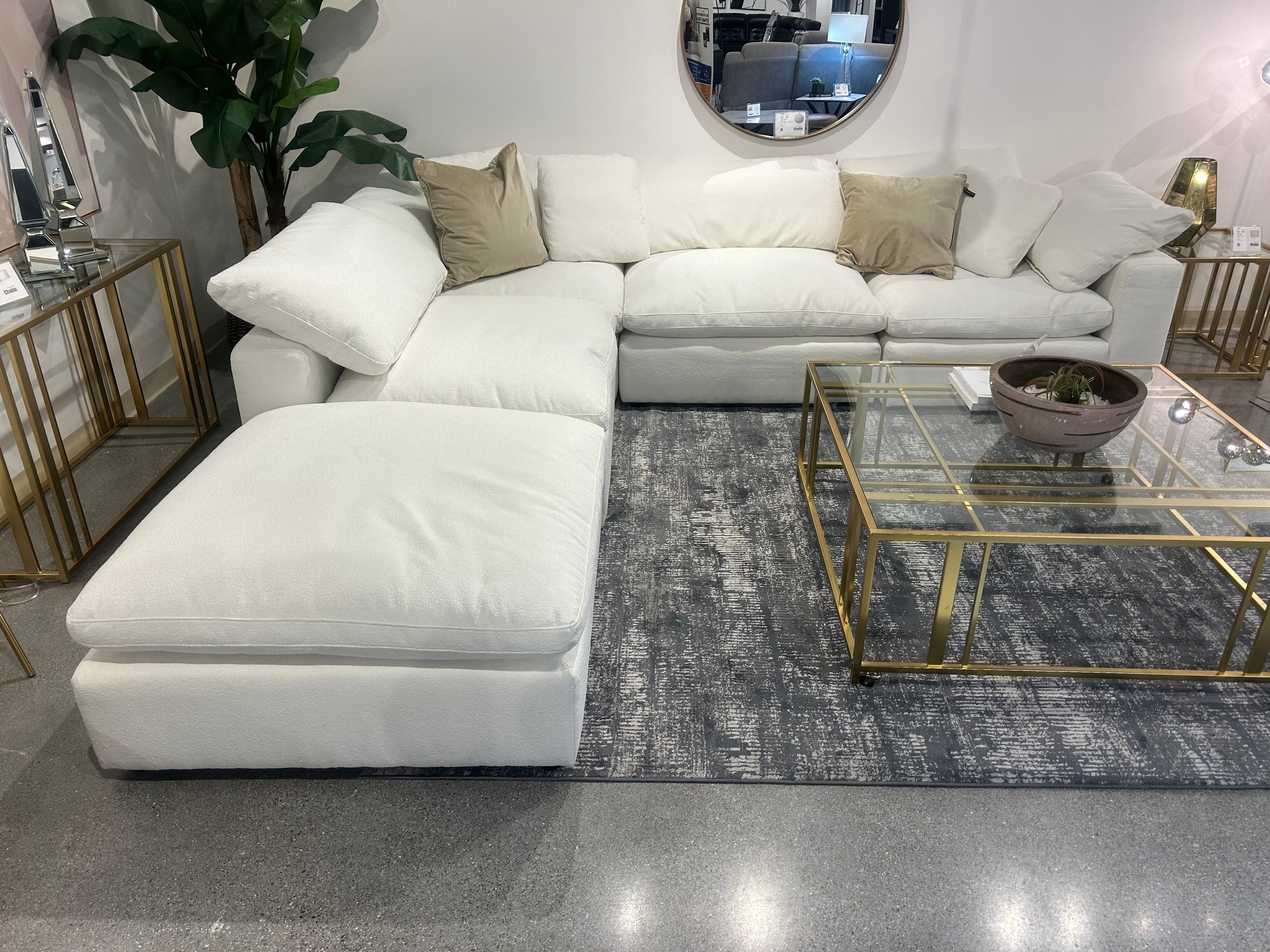 Luxe Dream Performance Bouclé Square Arm Cloud - Ivory