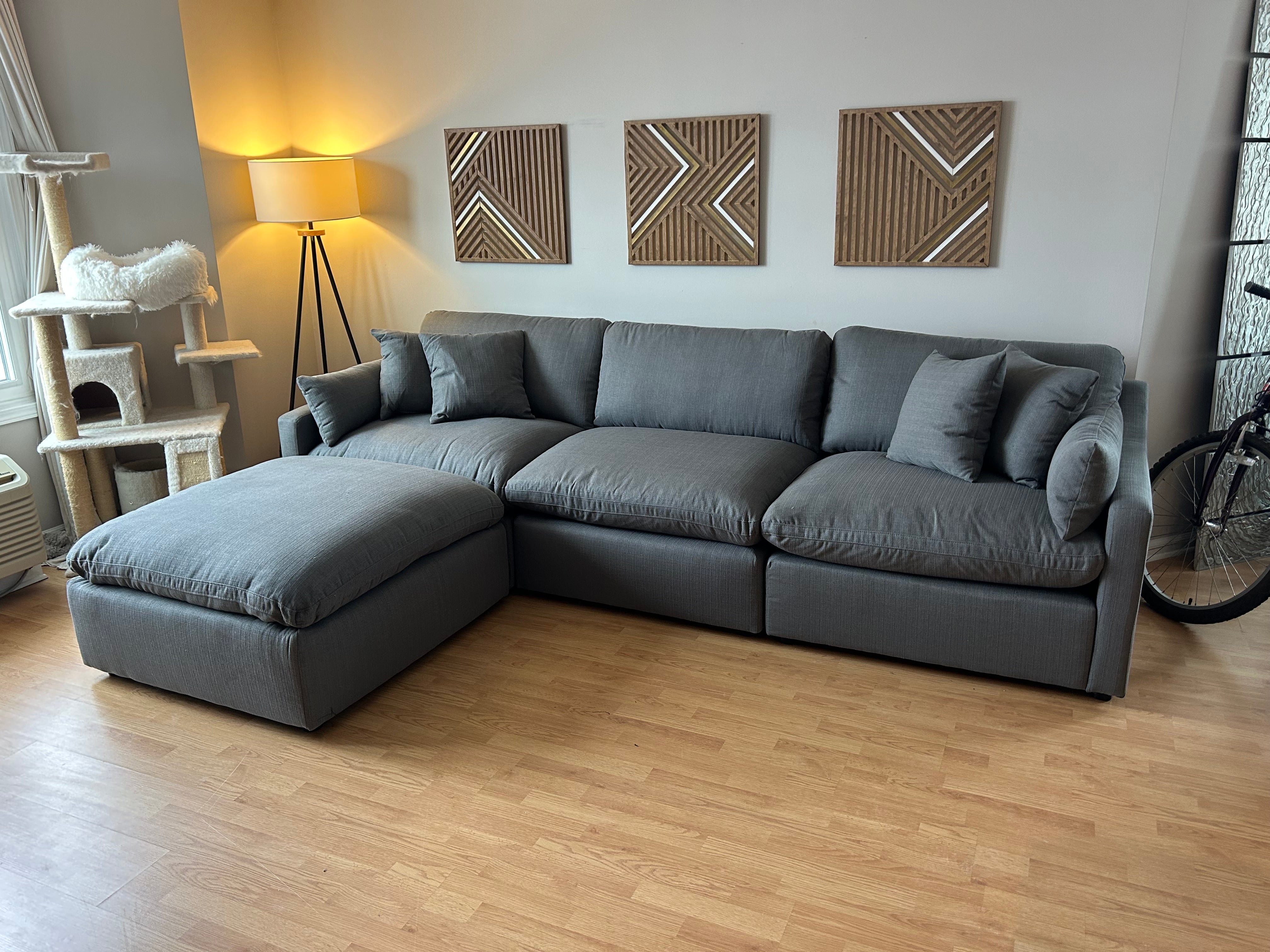 Velari Slope Arm Collection - Ivory/Charcoal