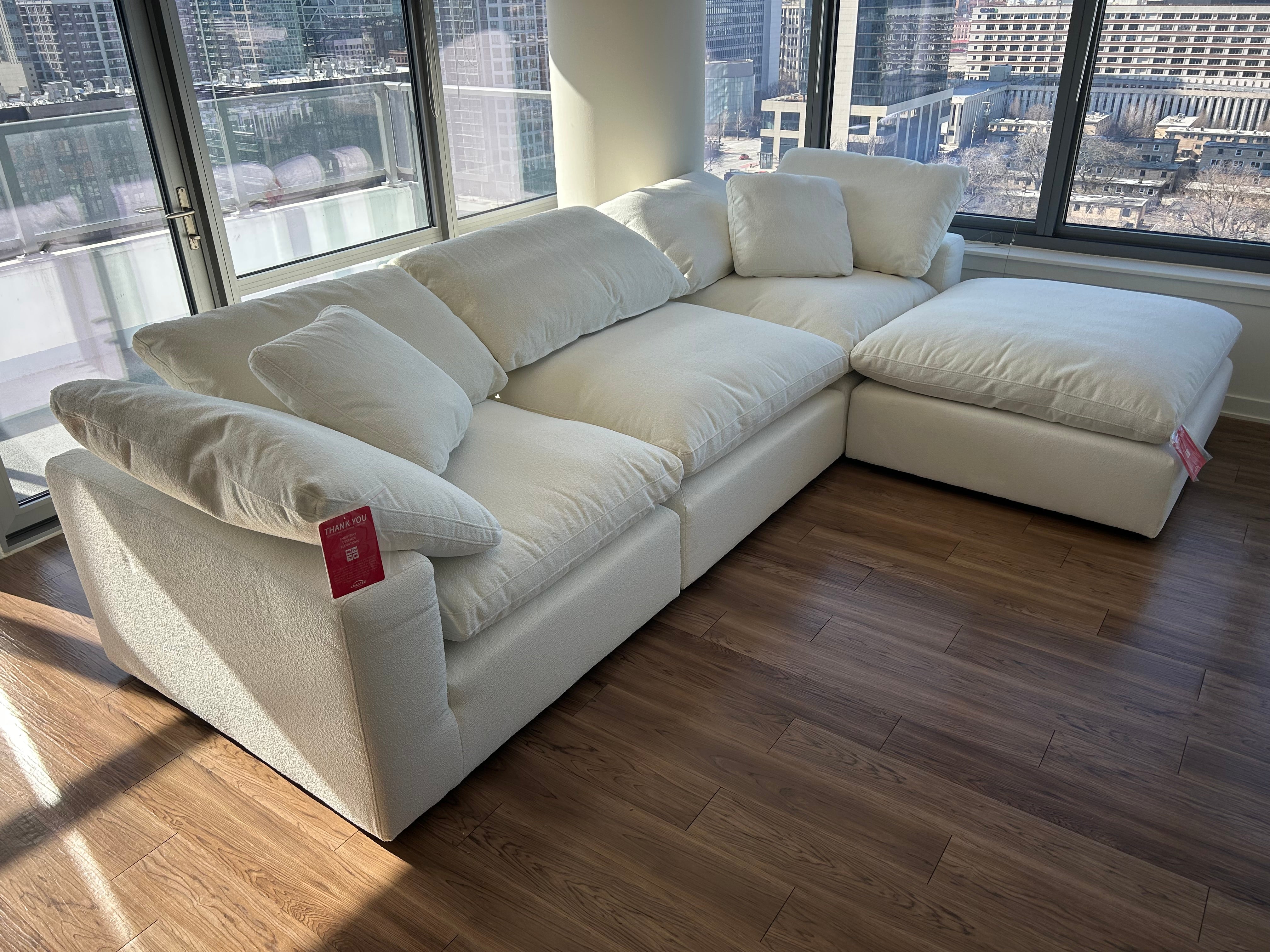 Luxe Dream Performance Bouclé Square Arm Cloud - Ivory