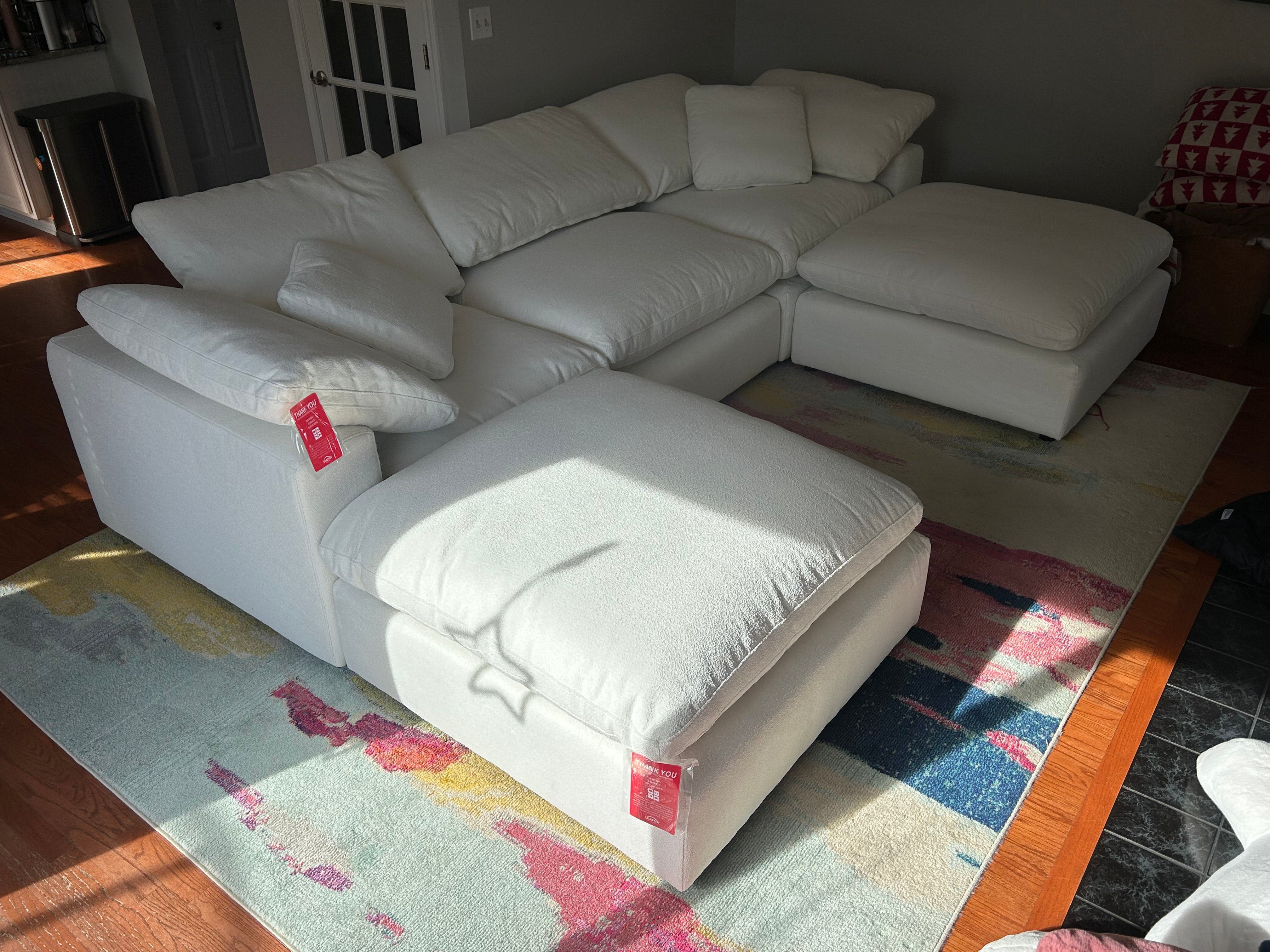 Luxe Dream Performance Bouclé Square Arm Cloud - Ivory