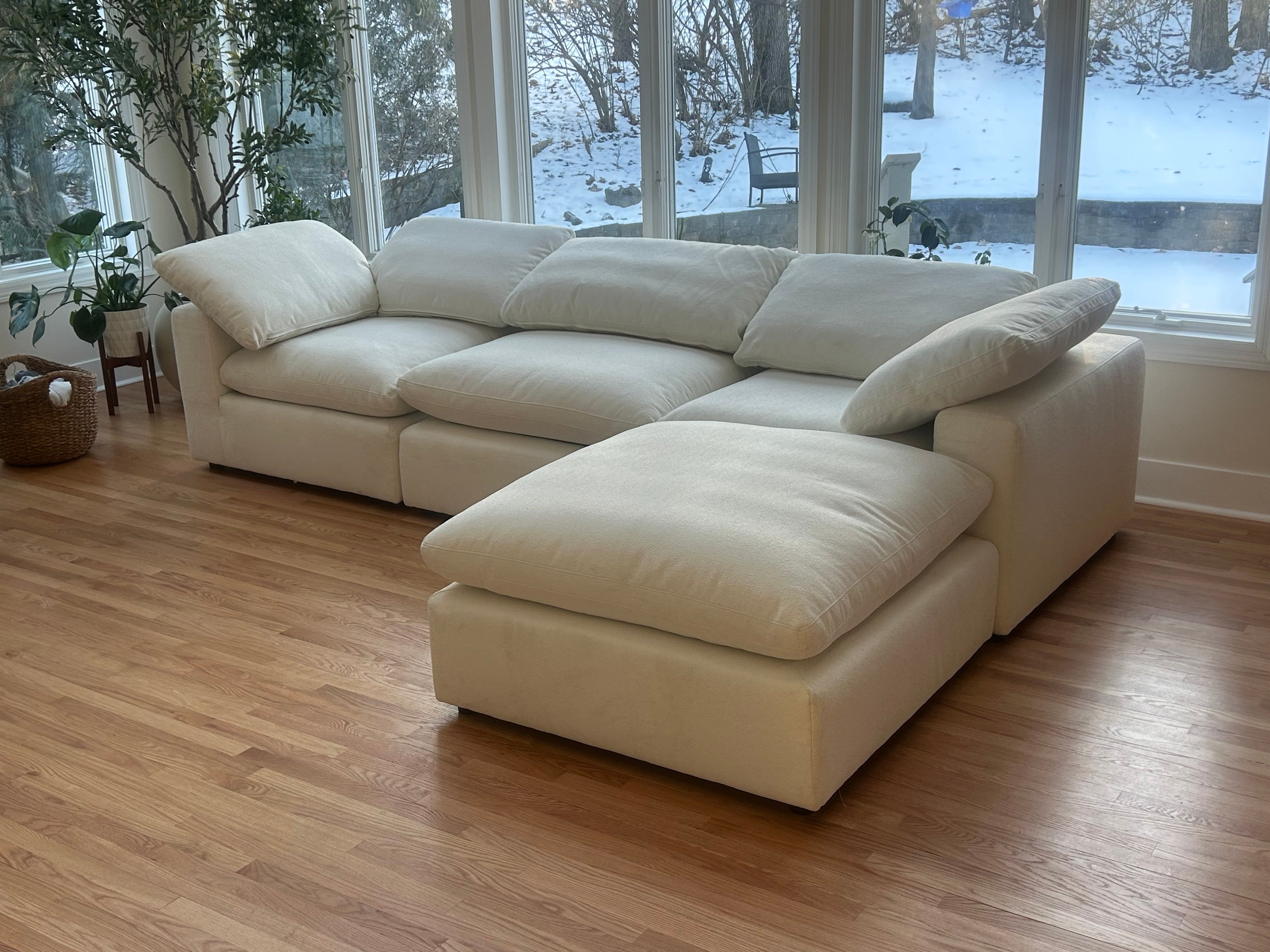 Luxe Dream Performance Bouclé Square Arm Cloud - Ivory