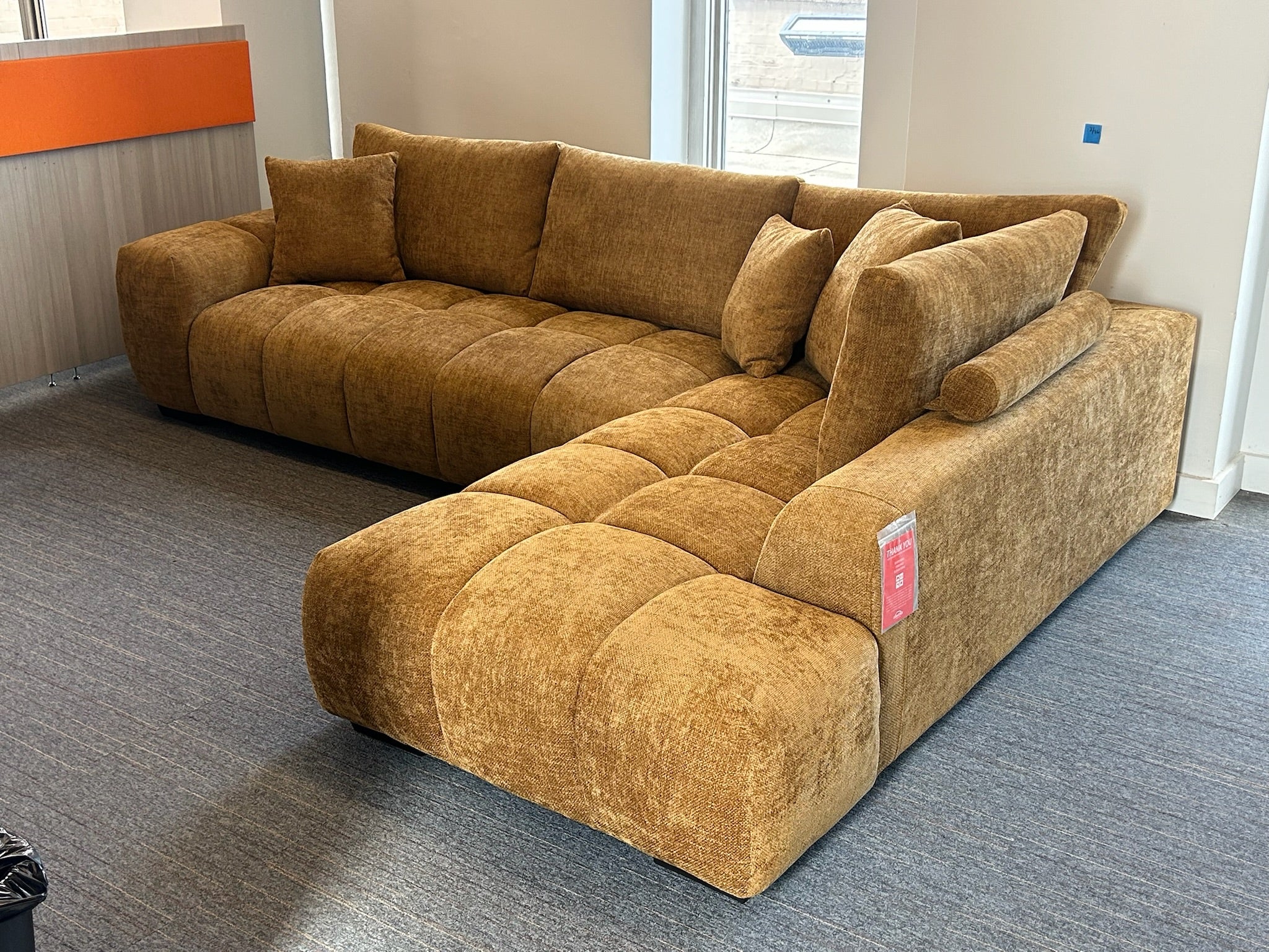 Camacho Upholstered Chaise Sectional Sofa Amber
