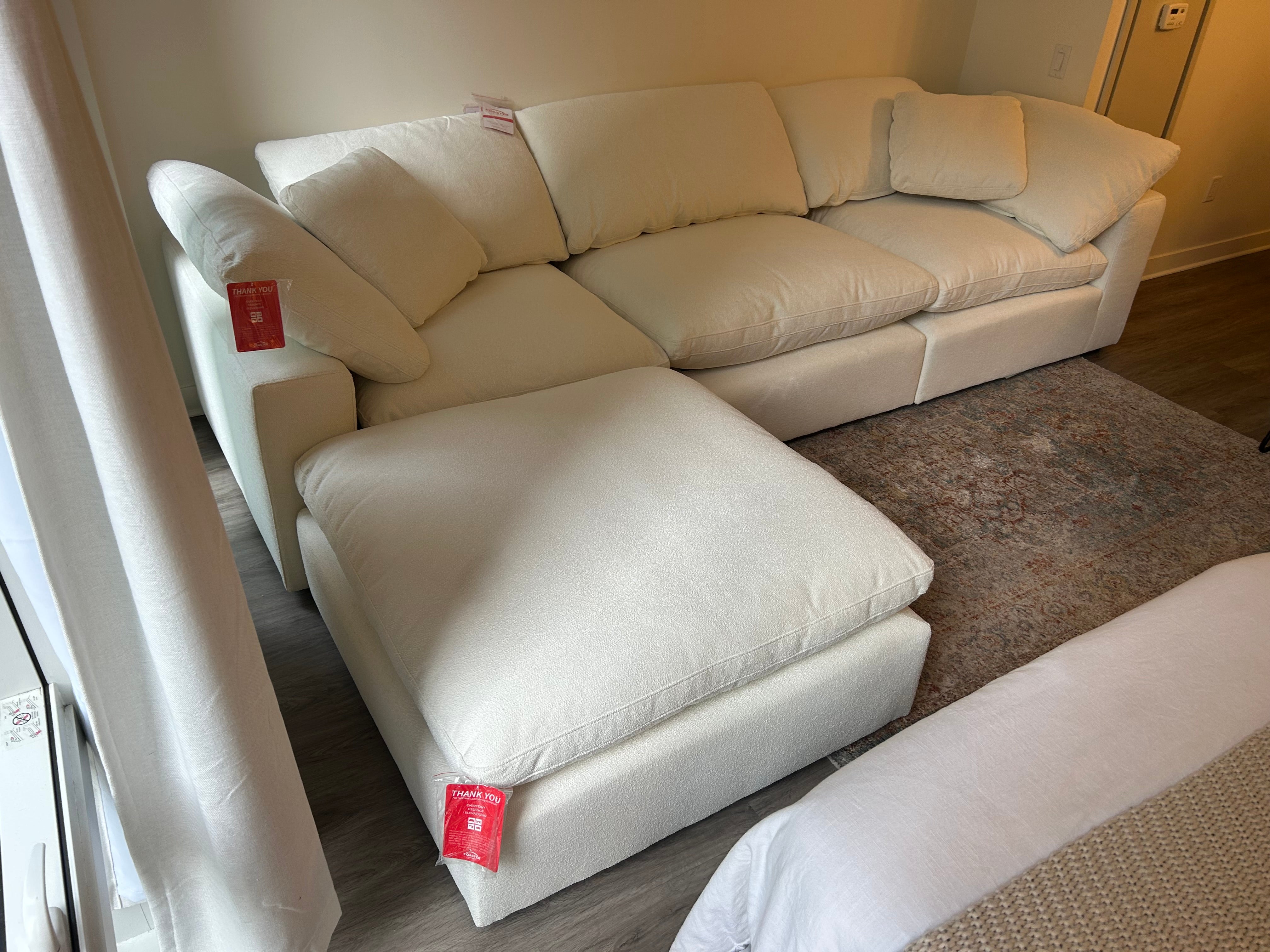 Luxe Dream Performance Bouclé Square Arm Cloud - Ivory