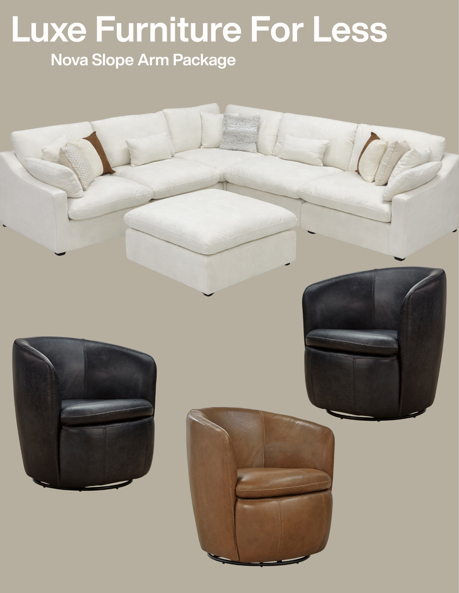 Nova Slope Arm + Leather Chairs Package