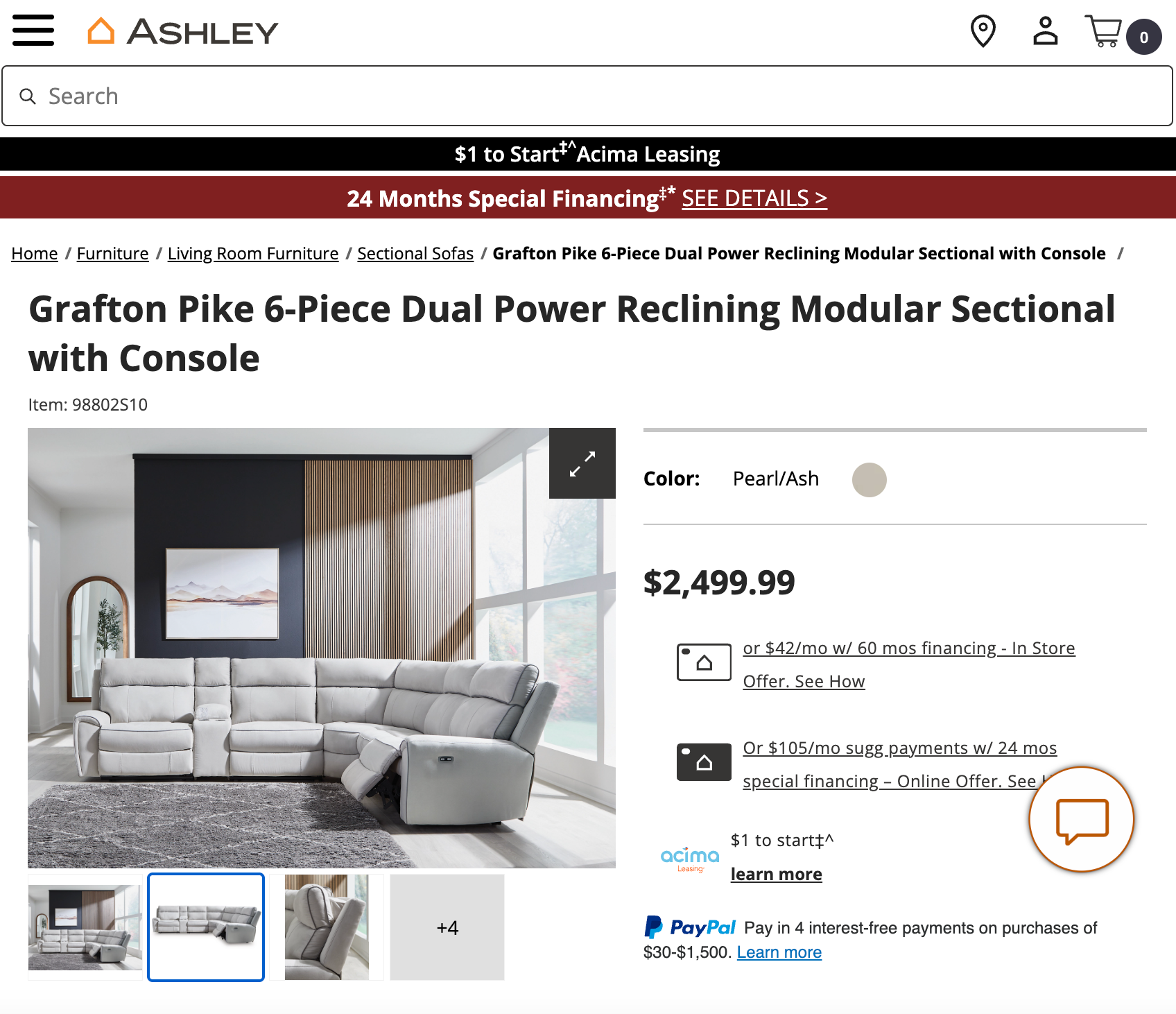 Grafton Pike 6-Piece Power Reclining Sectional