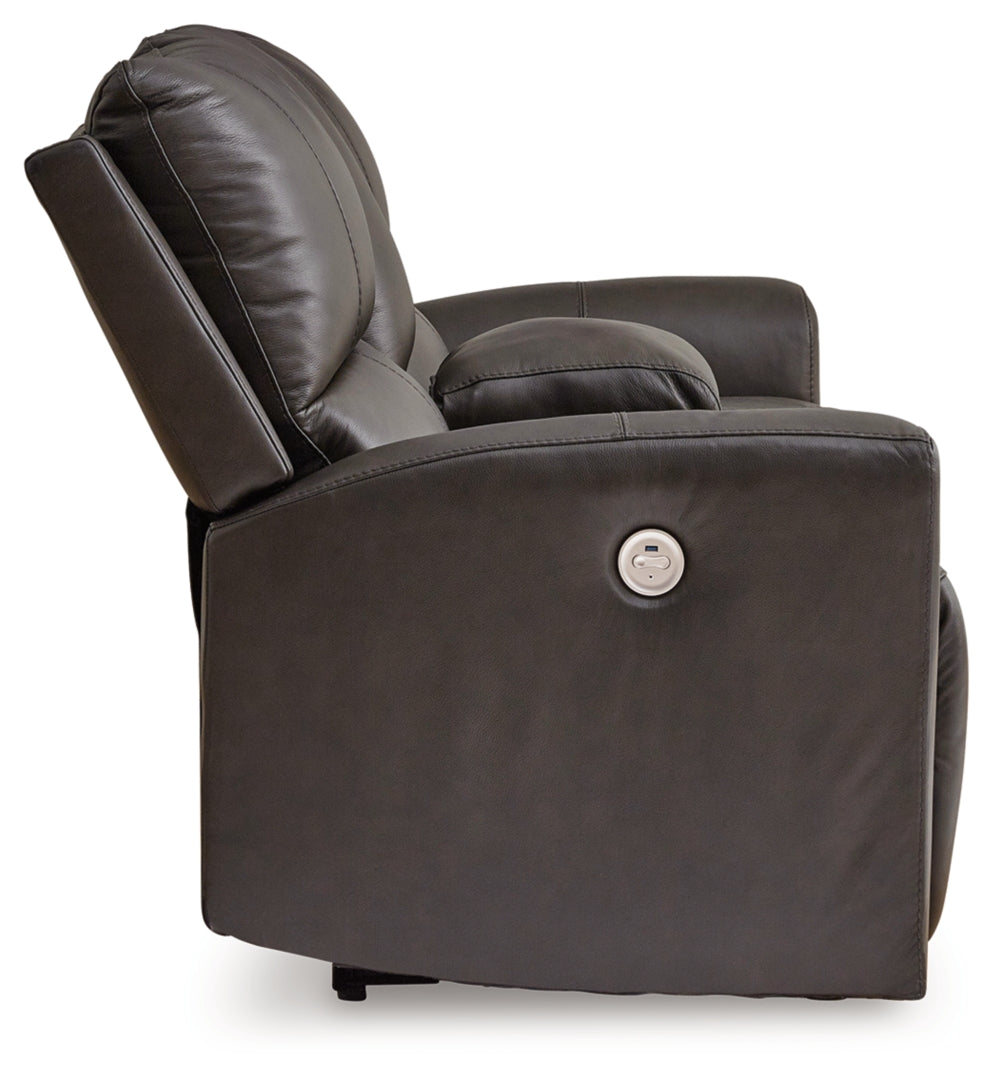 Boxmere Power Reclining Loveseat w/Console