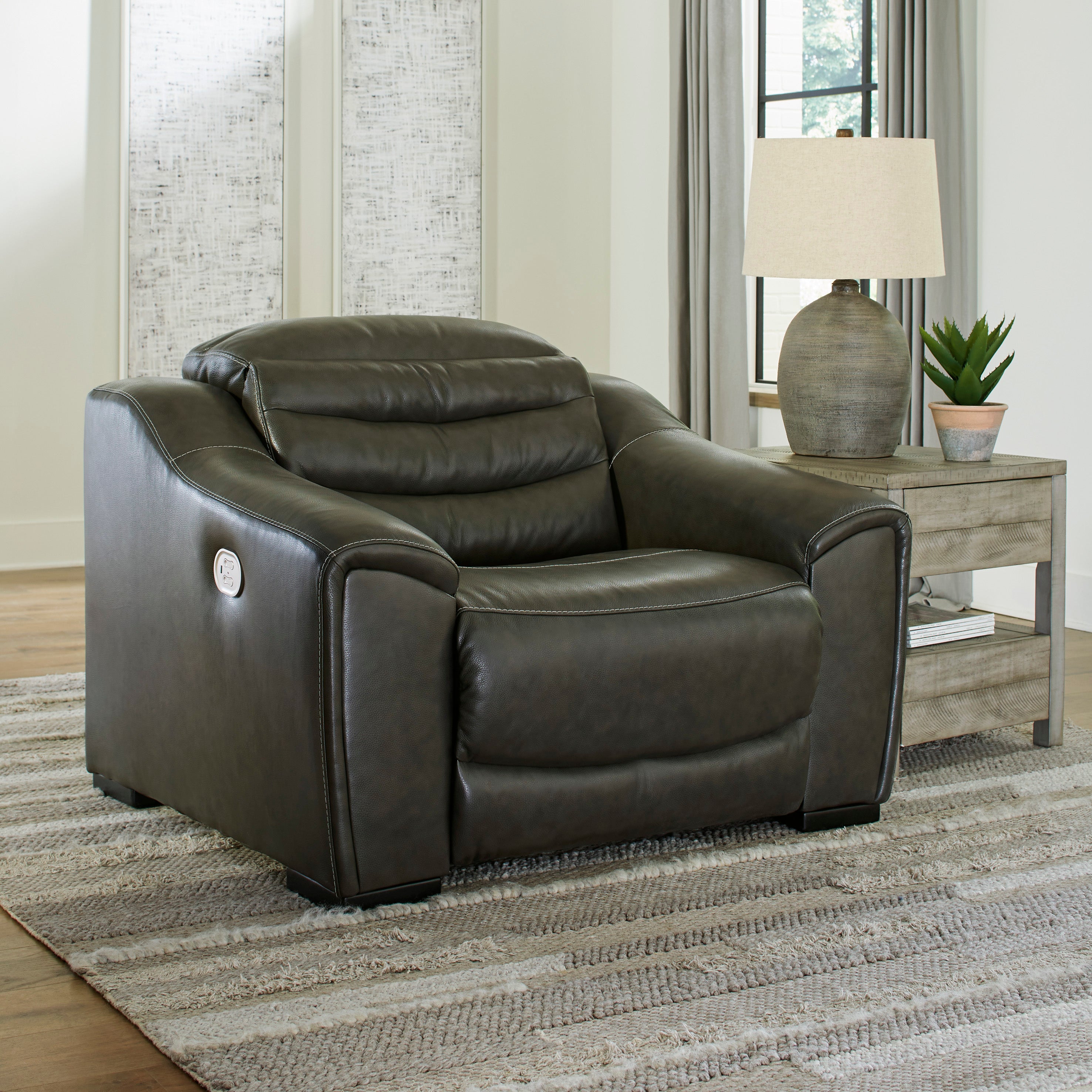 Cortland Genuine Leather Reclining Sofa and Loveseat