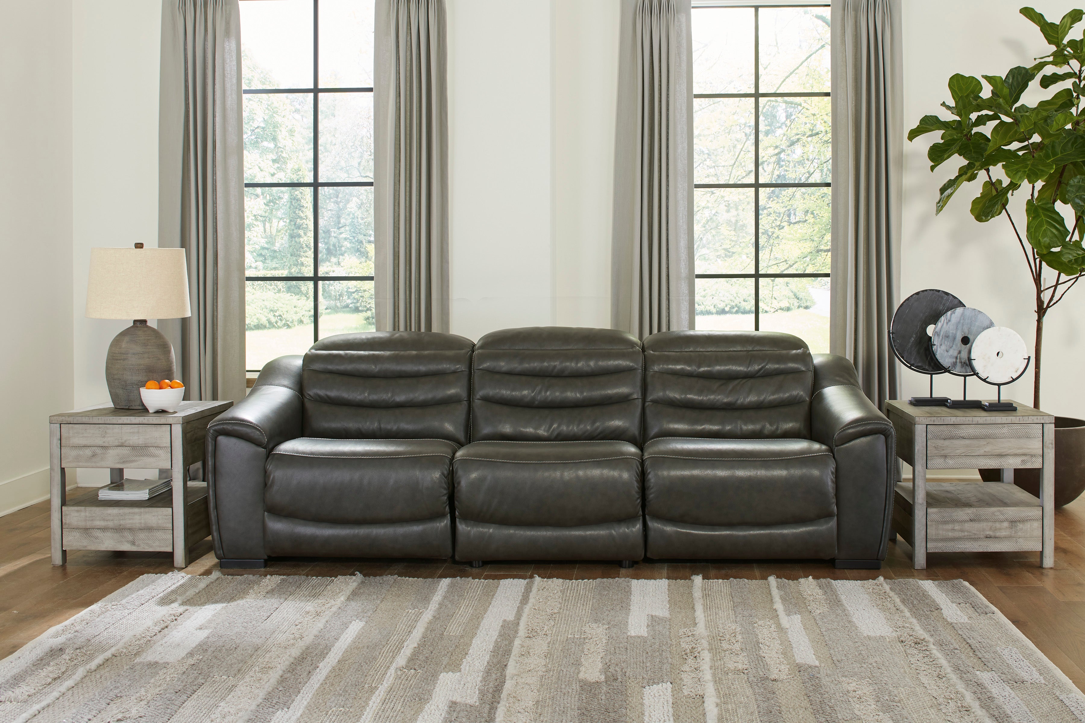 Cortland Genuine Leather Reclining Sofa and Loveseat