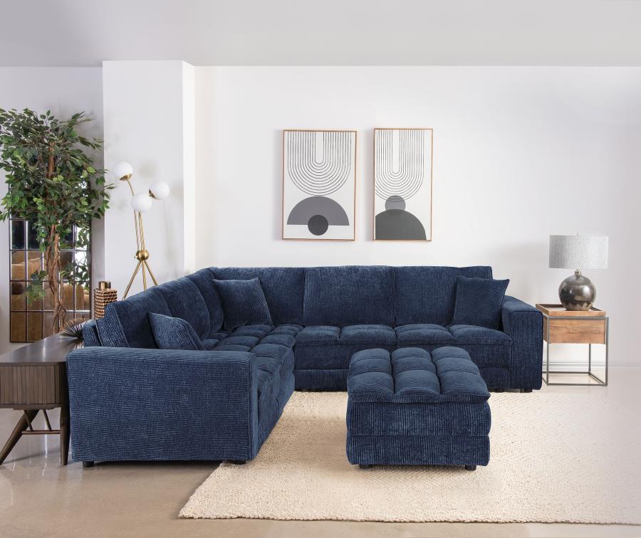 Atlantic Upholstered Modular Sectional Sofa Blue