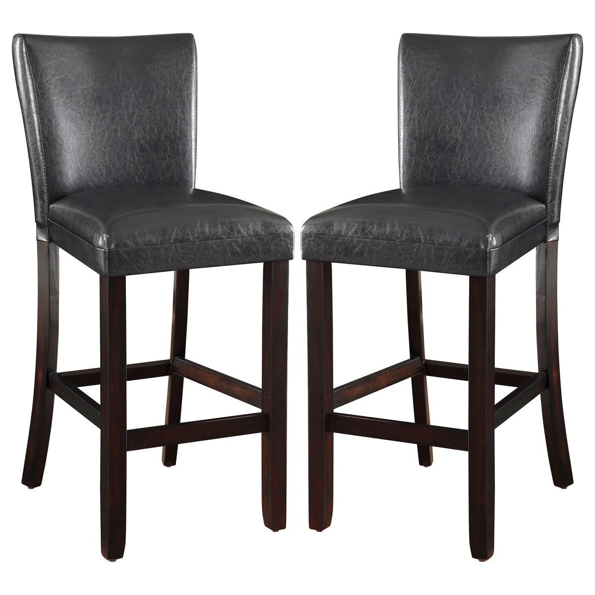 Alberton Leatherette Upholstered Bar Chair Black (Set of 2)