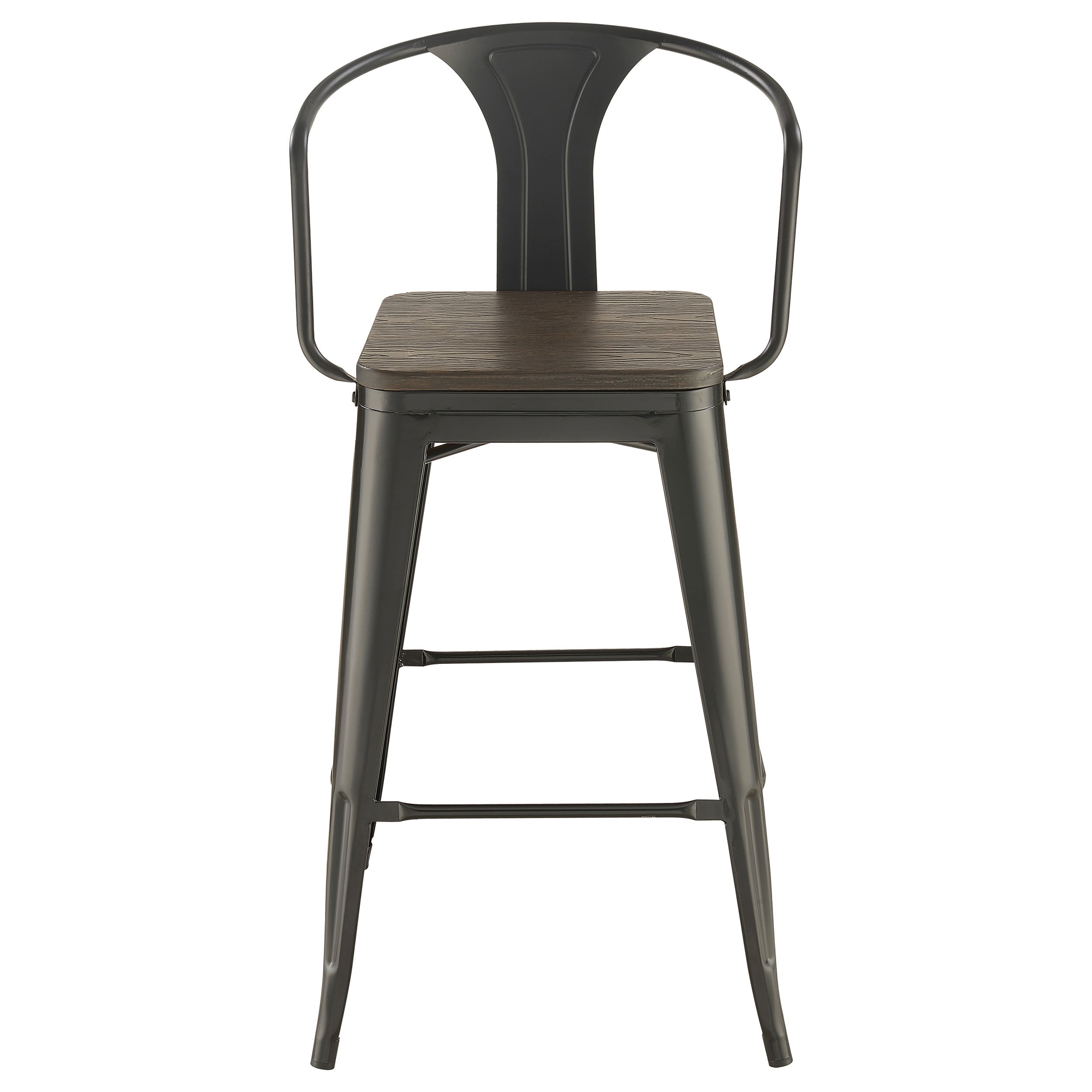 Cavalier  Square Bar Table Set Dark Elm and Black