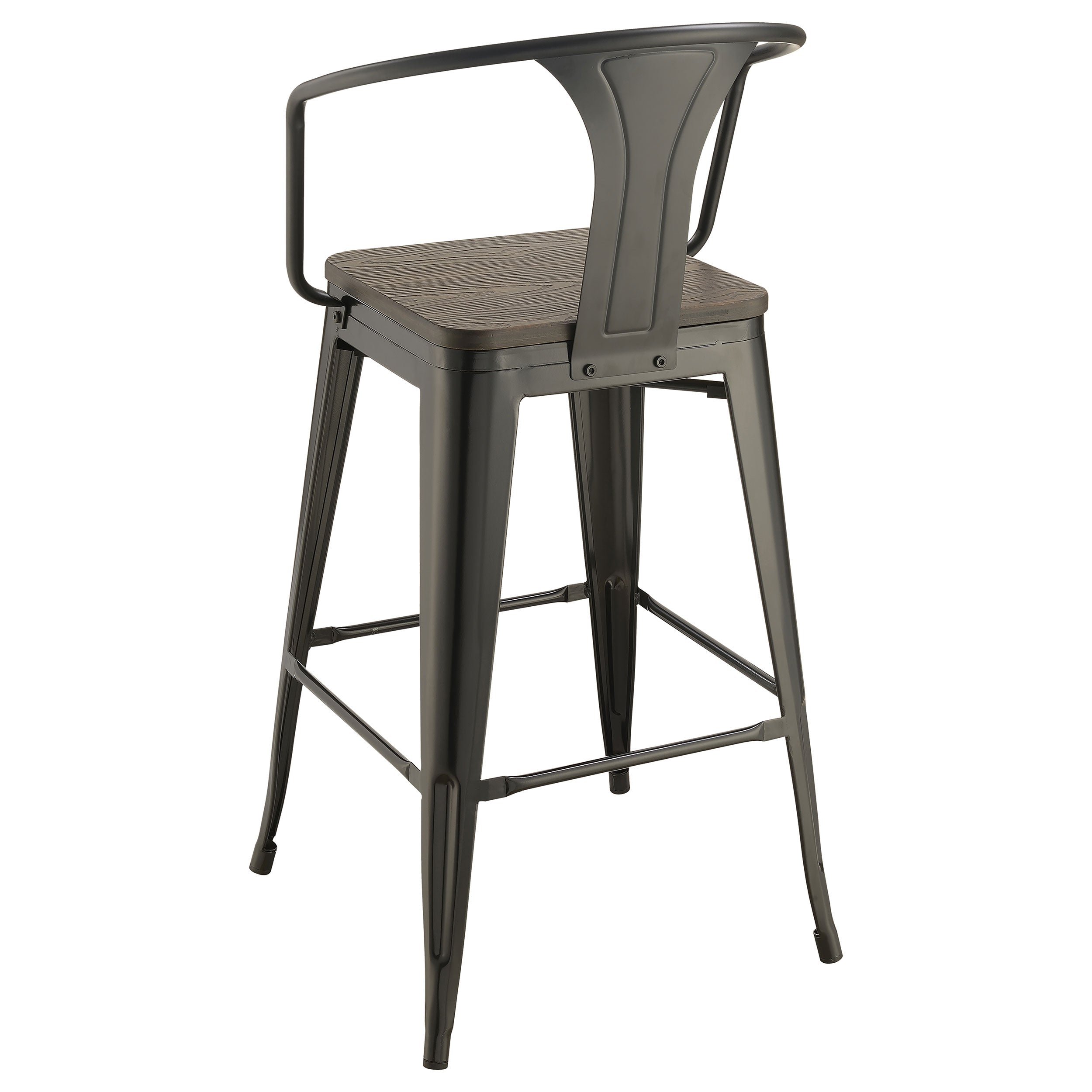 Cavalier  Square Bar Table Set Dark Elm and Black