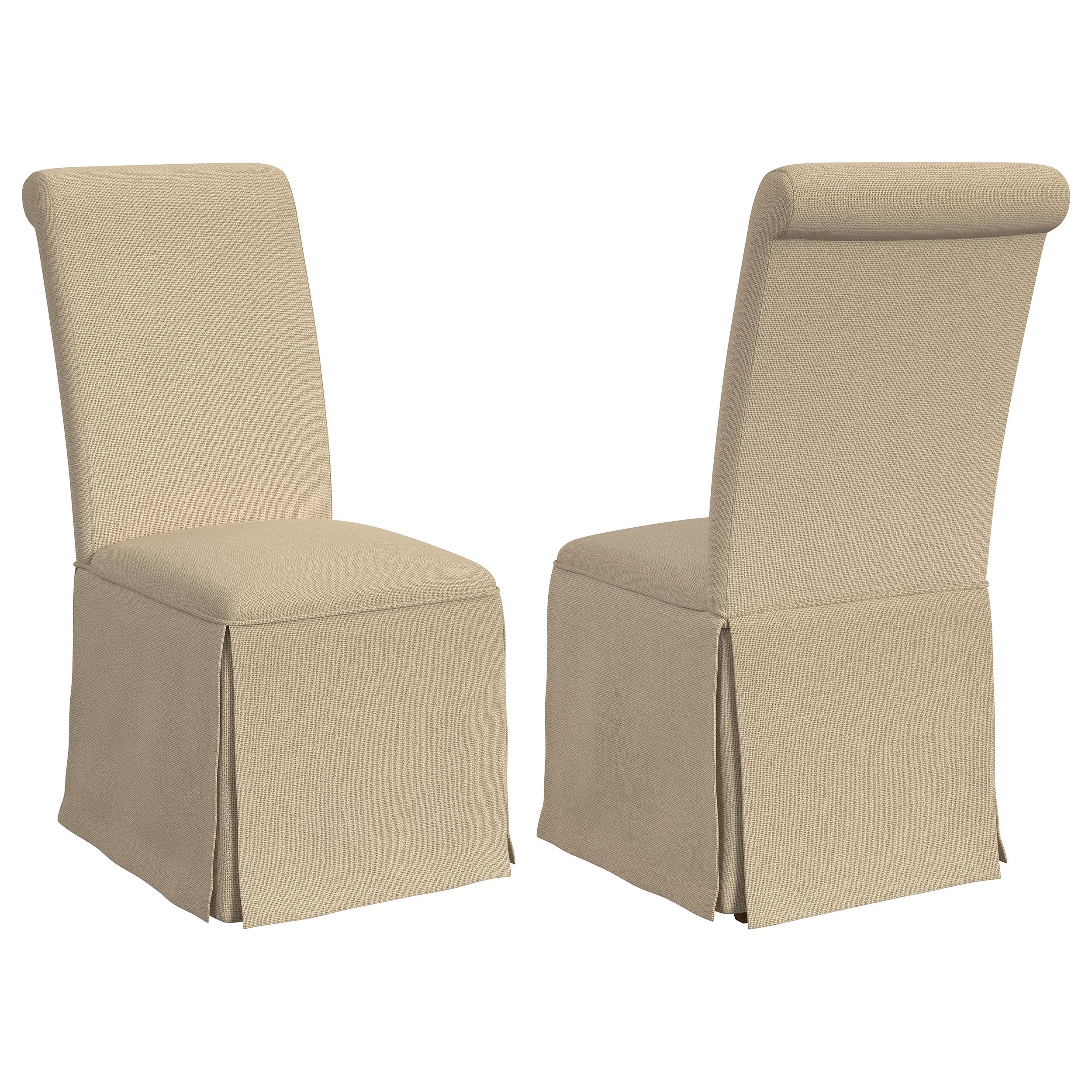 Shawna Upholstered Skirted Side Chair Light Grey (Set of 2)