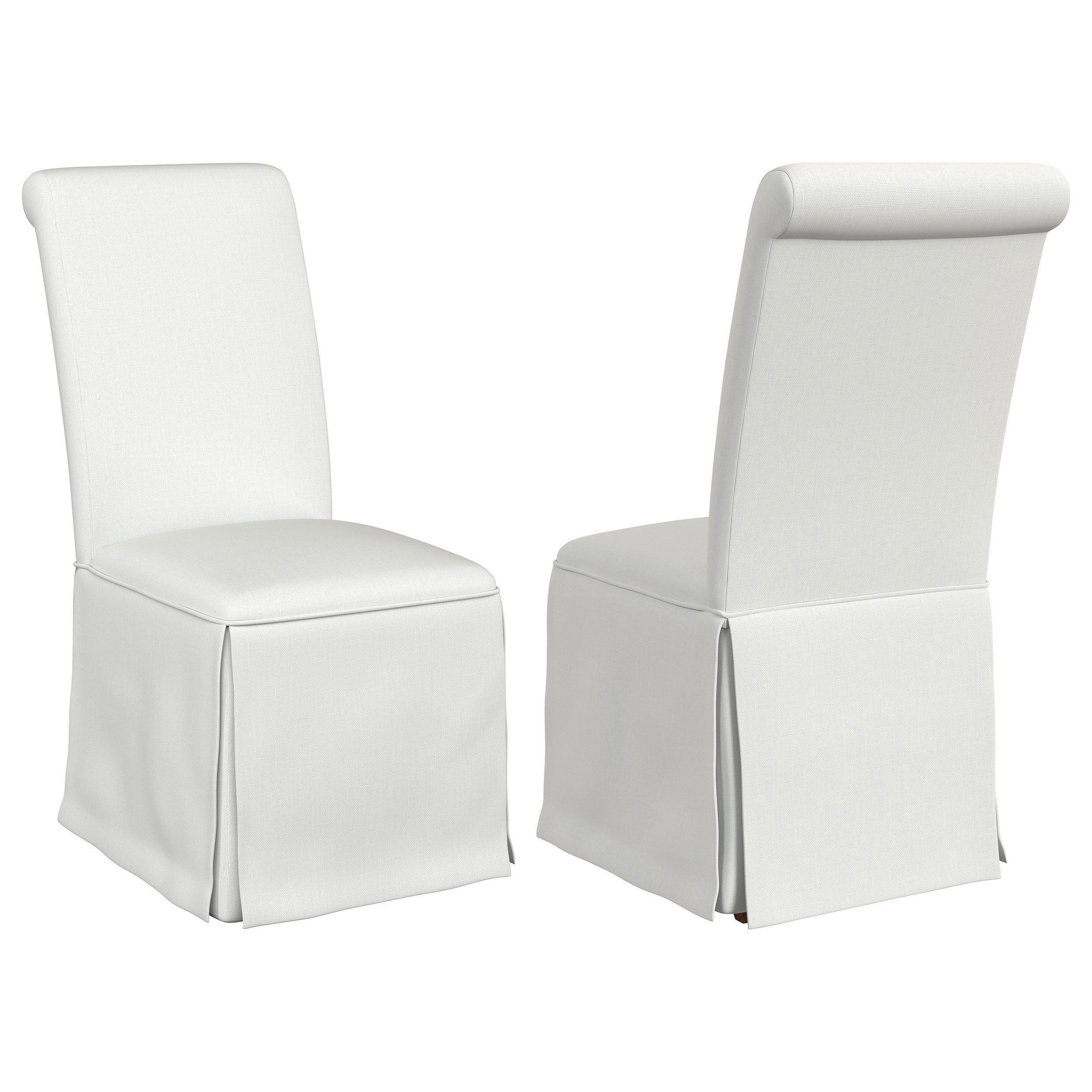 Shawna Upholstered Skirted Side Chair Light Grey (Set of 2)