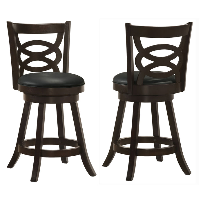 Calecita Wood Swivel Bar / Counter Stool Cappuccino (Set of 2)