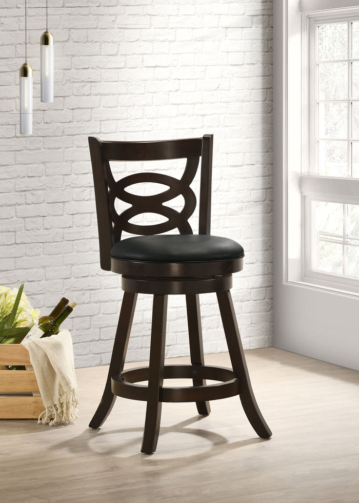 Calecita Wood Swivel Bar / Counter Stool Cappuccino (Set of 2)