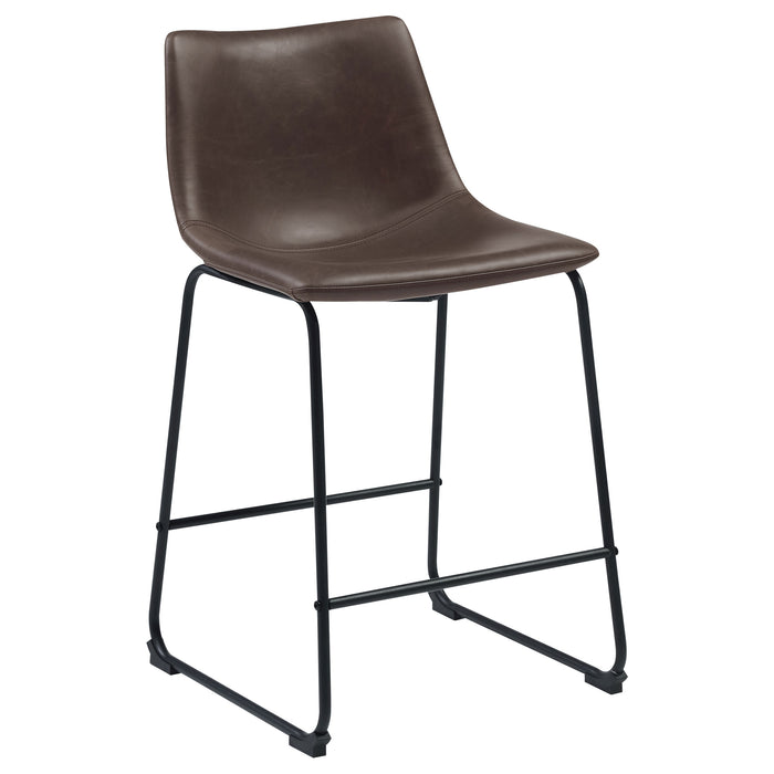 Michelle Upholstered Bar Chair Brown (Set of 2)