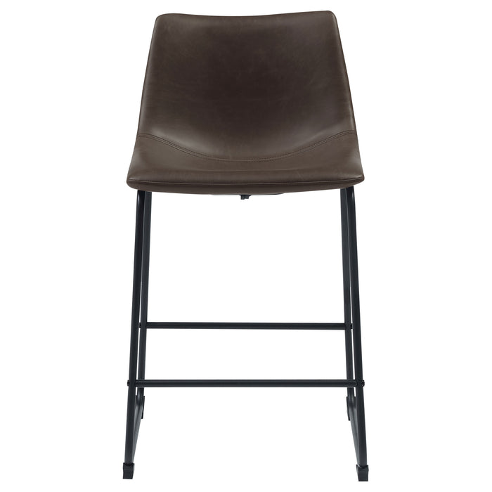 Michelle Upholstered Bar Chair Brown (Set of 2)
