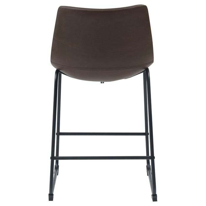 Michelle Upholstered Bar Chair Brown (Set of 2)
