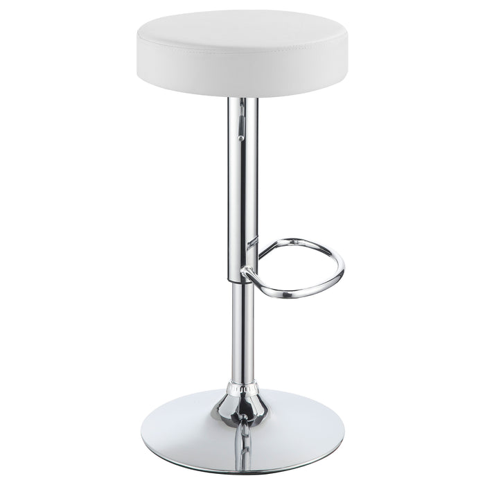 Ramses Adjustable Backless Bar Stool Chrome and White / Black