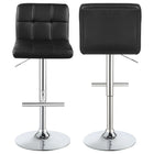 Lenny Upholstered Adjustable Bar Stool Black / White (Set of 2)