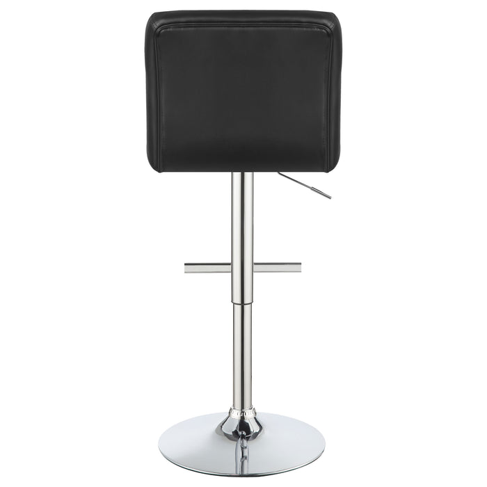Lenny Upholstered Adjustable Bar Stool Black / White (Set of 2)