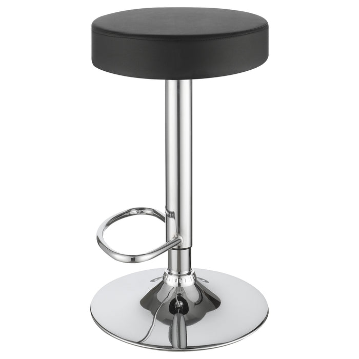Ramses Adjustable Backless Bar Stool Chrome and White / Black