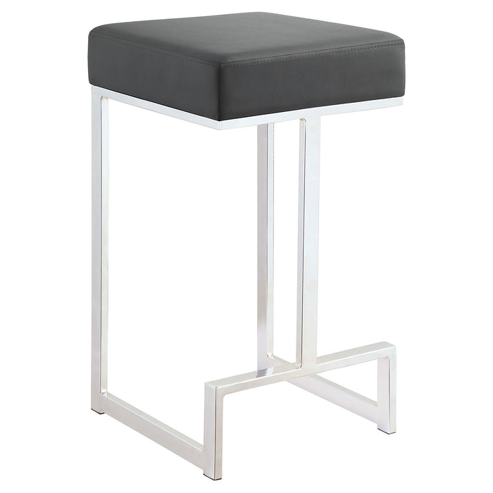 Gervase Square Bar Stool Grey and Chrome