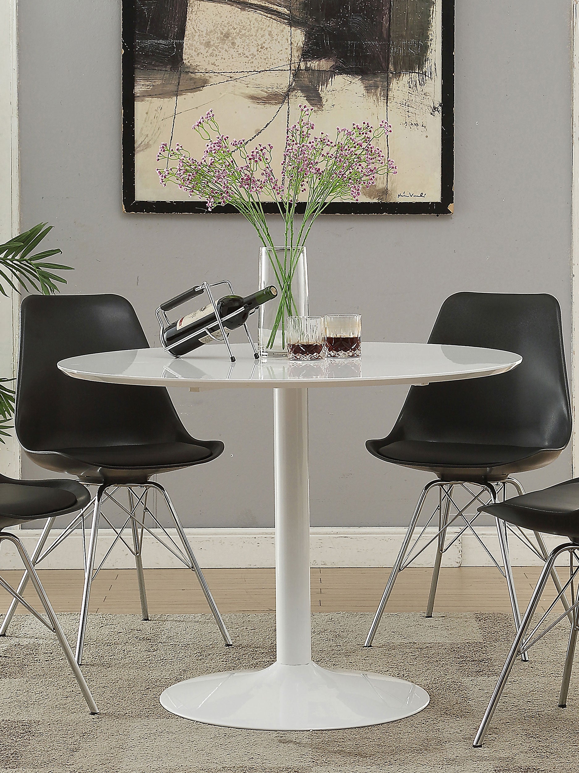 Lowry Round 40-inch Dining Table White